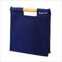 Navy Blue Jute Shopping Bamboo Bag