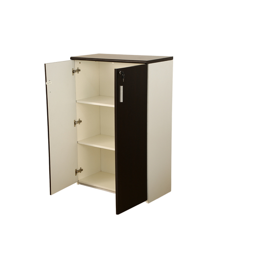 Flash - 800mm x 400mm x 1200mm H, Wenge and Frosty White Finish, 3 Compartment Cupboard with Swing Doors
