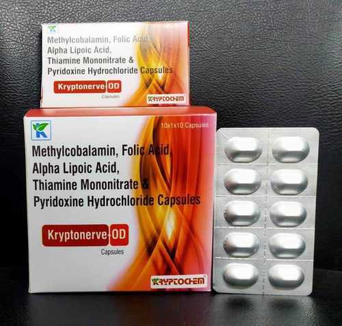Methylcobalamin 1500mcg +Alpha Lipoic Acid 100mg  +Pyridoxine 3mg +Folic Acid 1.5mg +Thiamine 10mg  +Nutrients Capsule