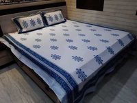 Hand Block buti print Cotton Bedsheet