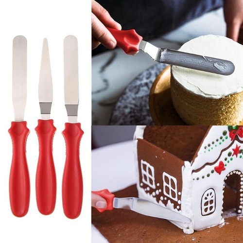 Icing Knife Spatula Combo (3 Pcs) - Stainless Steel Material, 8.8 Inch Size | Ideal for Cake Decoration, Durable and Easy to Clean