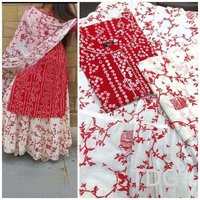 RGP FASHION GROUPS Rayon Straight Kurti With White Sharara Plazzo For Women & Girls Dress