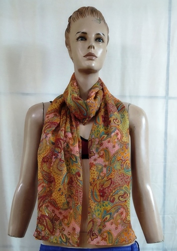 Chiffon with Gold print Scarves