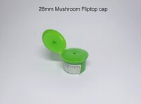 Mushroom Fliptop Cap - Pp Material, 28 Mm Dimensions, White Color, Neck Size 25 Mm & 28 Mm | Ideal For Honey Dispensing, Recyclable Design