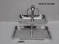 Aluminum Cake Stand - 36x30 Cm, Mirror Polished Finish For Home And Wedding Decoration