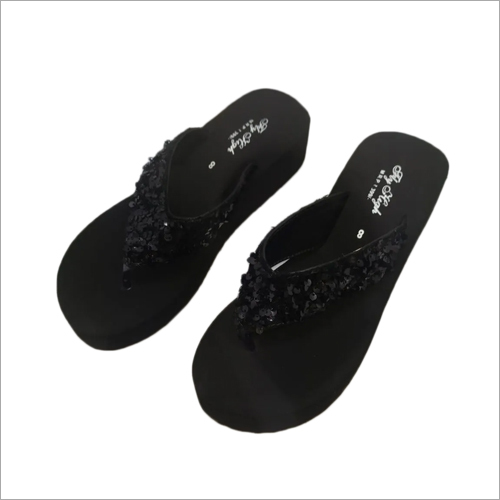 Rubber Ladies Heels Fancy V Shape Slipper