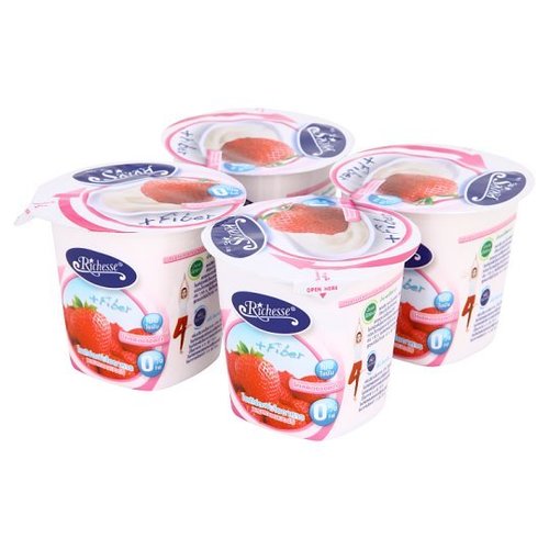 Riches yogurt with fiber Mix strawberries 110 grams x 4 cups