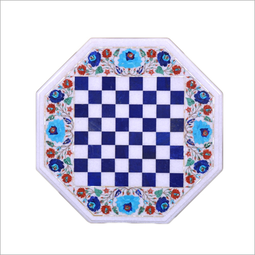 White Marble Inlay Chess