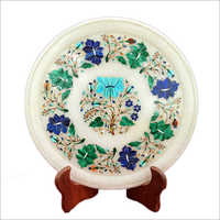 Marble Inlay Decorative Round Plates