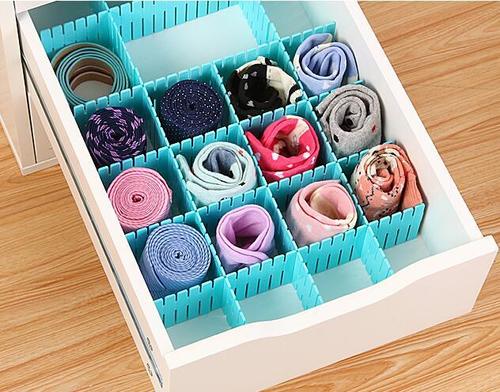 Drawer Divider 8 Pcs Set (Big) - Plastic Material, 31 x 0.5 x 7 Cm Dimensions | Ideal for Kitchen Organization, Random Shade Design