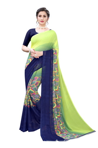 Georgette Half Box And Multy Colors Saree