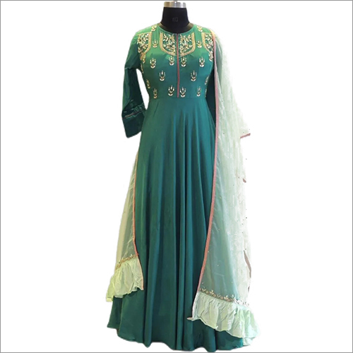 Muslin Long Festive Wear Gown
