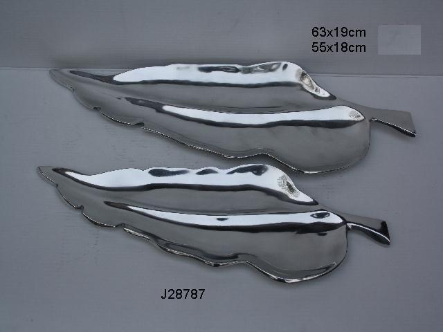 Aluminum Bowl Leaf Shape in Mirror Polish