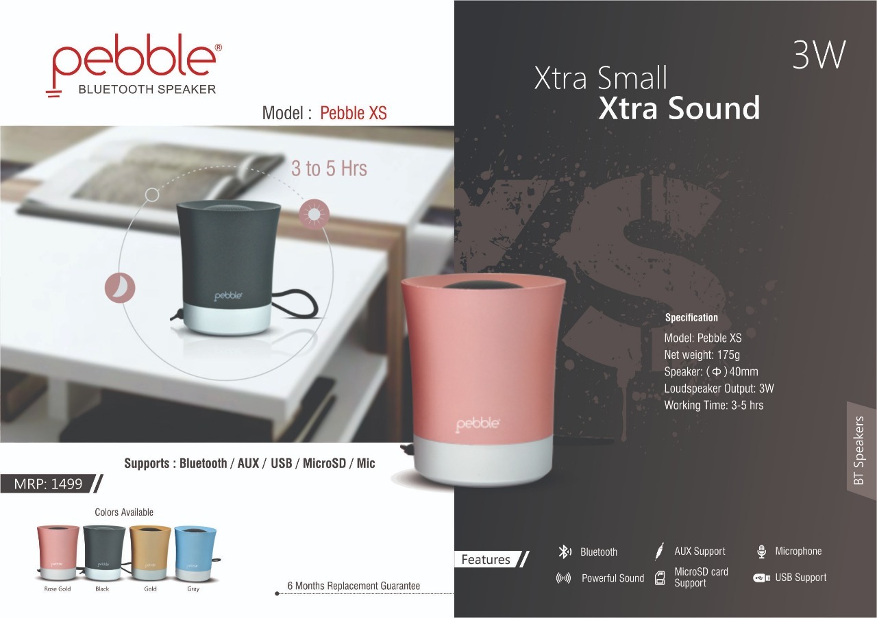 Pebble Xs Wireless Bluetooth Speaker|balance Stereo Sound|pairing Mode|micro Sd Card Support|xtra Small