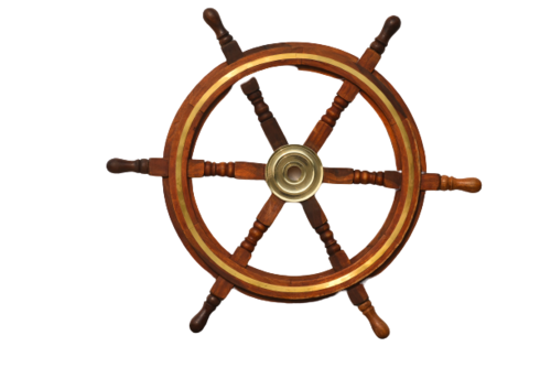 Nautical Wooden Ship Wheel 24 Inch Ship Wheel With Brass Ring For Boat and Ship Steering, Home Wall Decor item