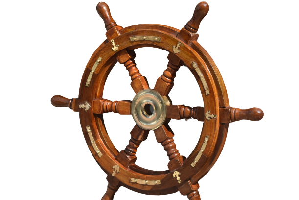 Nautical Wooden Ship Wheel With Brass Anchor 24 Inch Ship Wheel