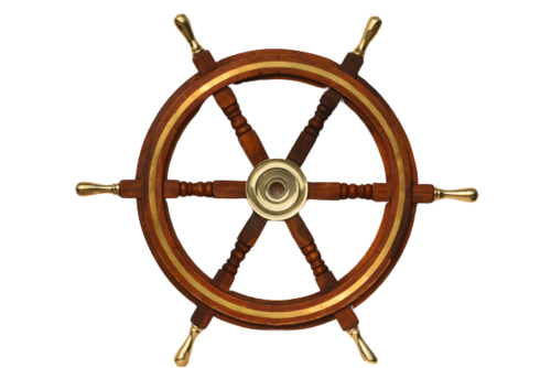 Nagina International 24 Wooden Ship Wheel Clock Boat India