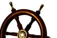 24 Inch Nautical Wooden Ship Wheel With Brass Ring And Brass Handle