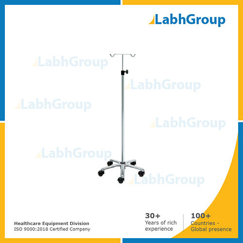 Stainless Steel Saline Stand With Wheel For Hospital Room