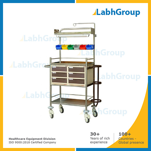 Crash cart trolley for hospital room