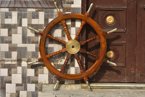 36 Inch Wooden Ship Steering Wheel