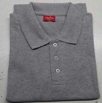 Mens Grey Melange Polo T-Shirts