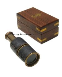 Brass Spyglass Telescope with Wooden Box Nautical Retractable Telescope 6 Brass Telescope Nautical Marine Gift