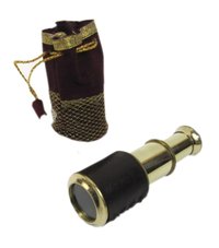 High Quality 5 Inch Brass Retractable Telescope with Pouch Nautical Brass Pullout Telescope Marine Pirate Telescope Collectible Gift