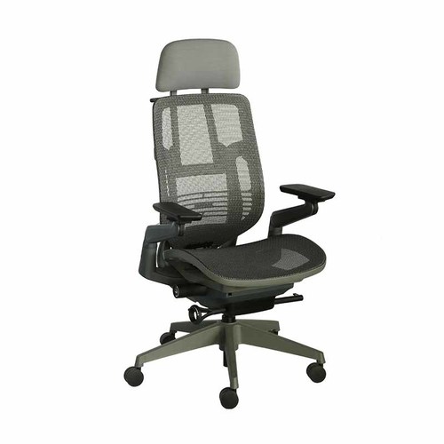 Revolving Chair - Dupont Elastic Mesh Backrest, High Density Moulded Foam Upholstery, Multi Functional Tilt Mechanism, 4D Adjustable Armrests, Chrome Gas Lift, Nylon Base with PU Twin Castors