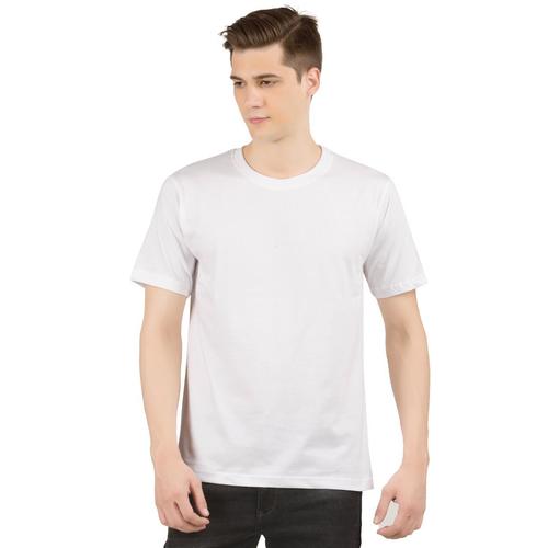 Mens Cotton Plain White Round Neck T-Shirts