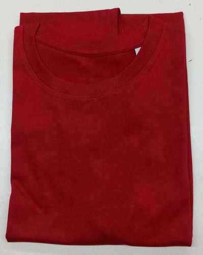 Mens Red Round Neck T-Shirts - Age Group: Adult