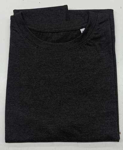 Mens Black Melange Round Neck Cotton T-Shirts Age Group: Adult