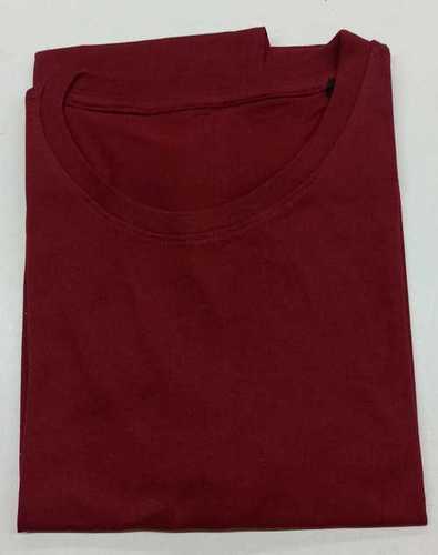 Mens Maroon Round Neck T-Shirts