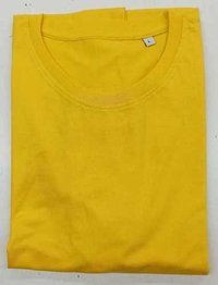 Mens Yellow Round Neck T-Shirts