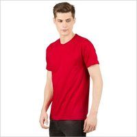 Mens Red Round Neck T-Shirts