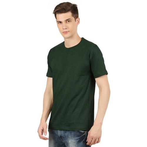Mens Dark Green Half Sleeve Round Neck T-Shirts