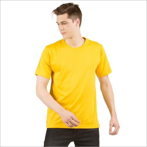 Mens Yellow Round Neck T-Shirts Age Group: Adult