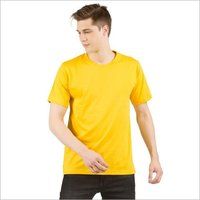 Mens Yellow Round Neck T-Shirts