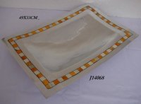 Aluminum Metal Tray With Bone Inlay