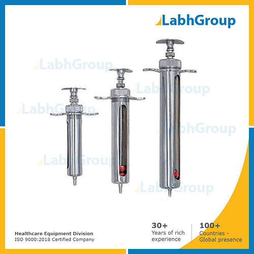 Metal syringe for veterinary hospital