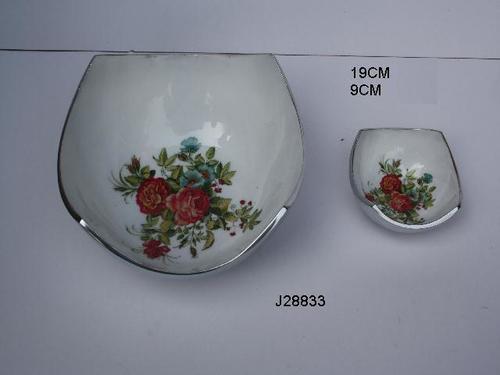 Metal Bowl With Floral Pattern and Food Safe Enamel