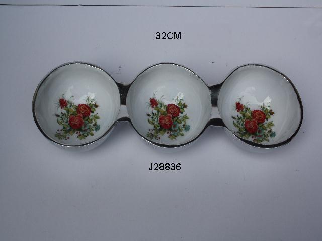 Metal Bowl With Floral Pattern and Food Safe Enamel