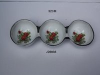 Metal Bowl With Floral Pattern and Food Safe Enamel
