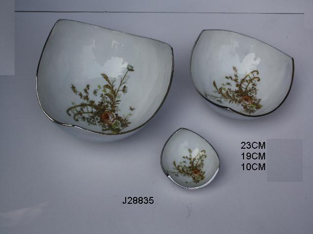 Metal Bowl With Floral Pattern and Food Safe Enamel