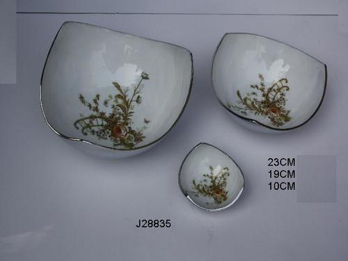 Metal Bowl With Floral Pattern and Food Safe Enamel