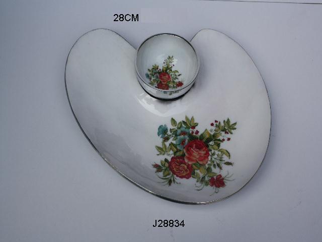 Metal Bowl With Floral Pattern and Food Safe Enamel