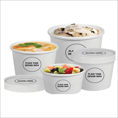 Paper Food Container With Lid White