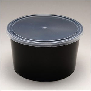 Round 500ml Black Plastic Disposable Food Container, For Restaurant And  Hotel