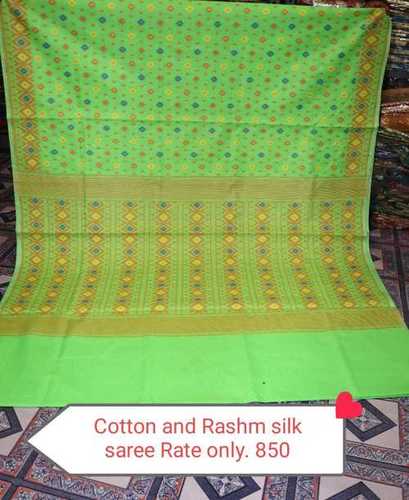 Cotton and Rehsam Silk saree