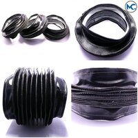 Foam Leather Bellows - Round Head, Equal Shape, Max Temperature 100â°c | Black, Suitable For Hydraulic & Pneumatic Cylinders, Ball Screws & Rods